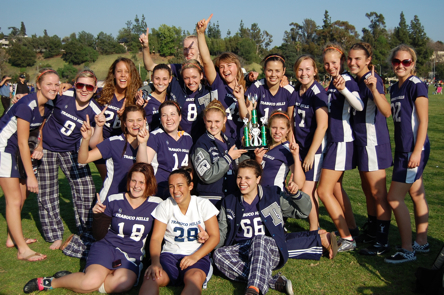 Celebrating Rose Bowl trophy